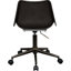 Chaise de bureau ajustable rembourrée brune, siège incurvé ergonomique, coussin moelleux et confortable, fauteuil à revêtement en tissu de 18 pouces de largeur pour la maison, confort accru