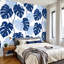 Papier peint adhésif auto-adhésif moderne pour la chambre à coucher Peel and Stick L 100 po x l 144 po - avec imprimé marine Monstera