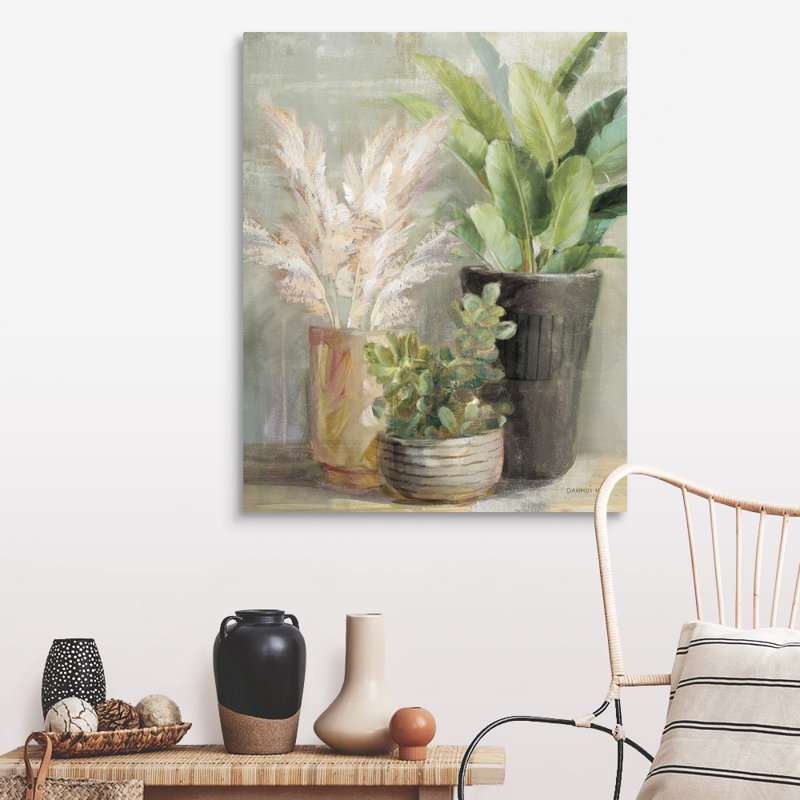 Art mural sur toile, "Jardin intérieur III", Toile tendue, H 45 po x l 36 po x P 1,25 po