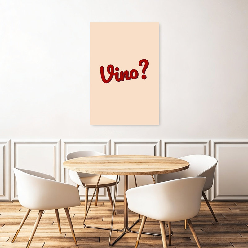 Impression d'art typographique Vino, 48" H x 32" W