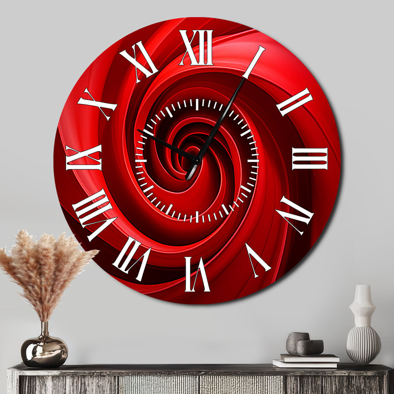 Horloge murale Red Spiral, Surdimensionné