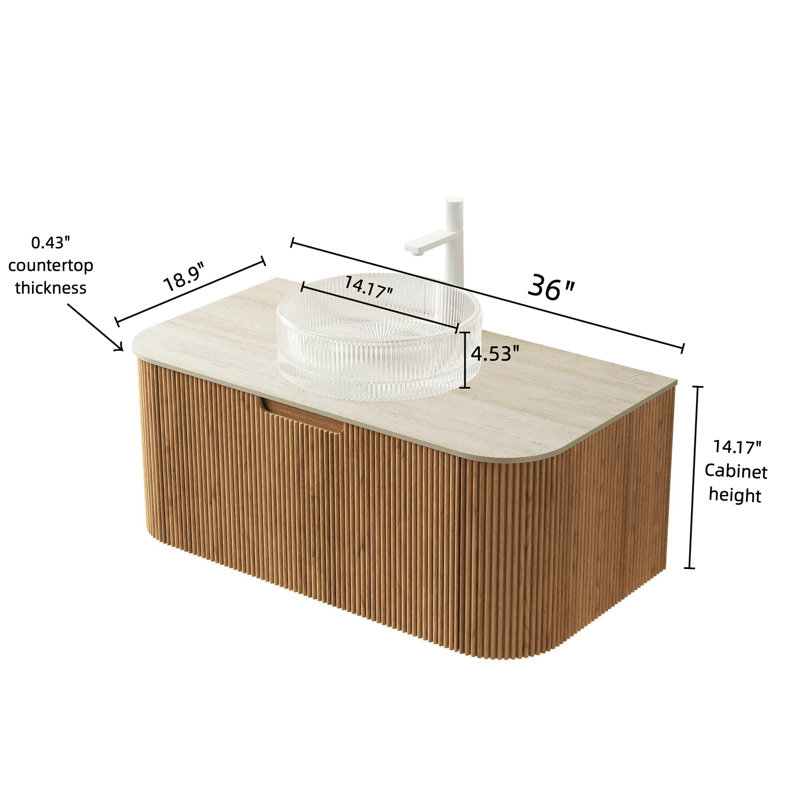 Wall Mounted With Stone Top