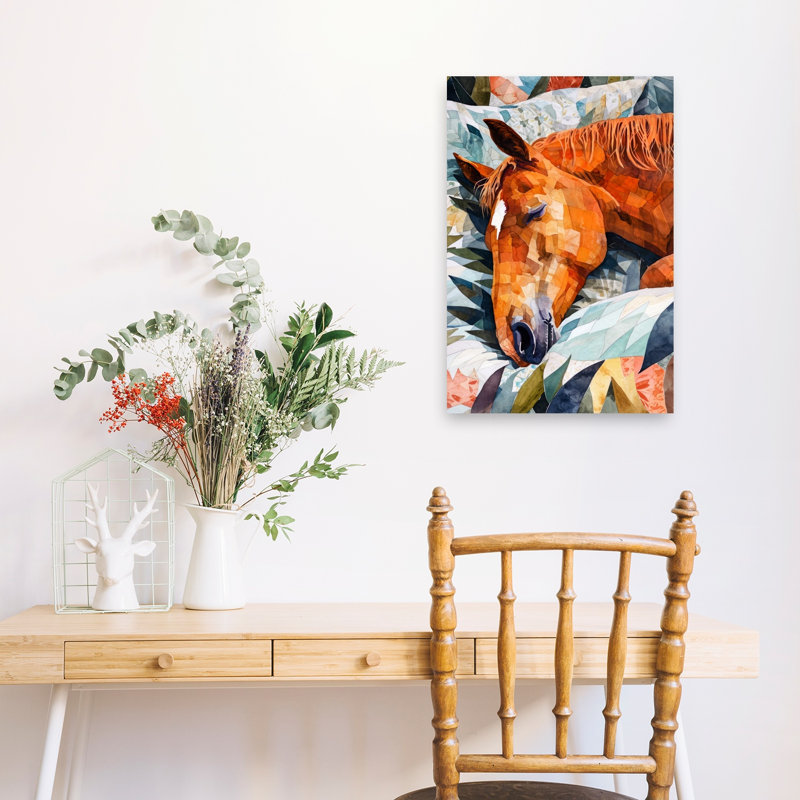 Art matelassé Peaceful Horse, 24" H x 16" W
