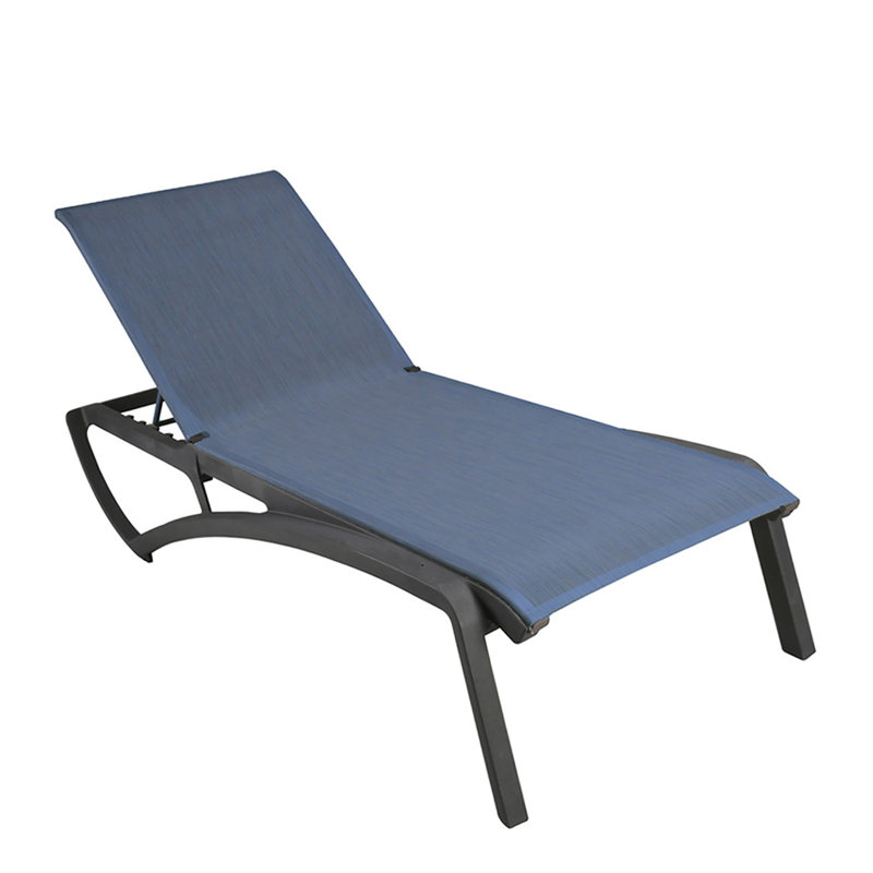 Chaise longue inclinable 32,5 po Sunset, Bleu, Noir