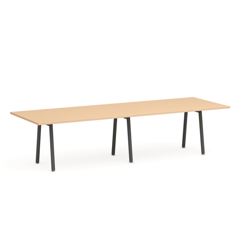 Table de conférence Series A, Gris anthracite / chêne naturel, H 29 po x l 42 po x P 124 po