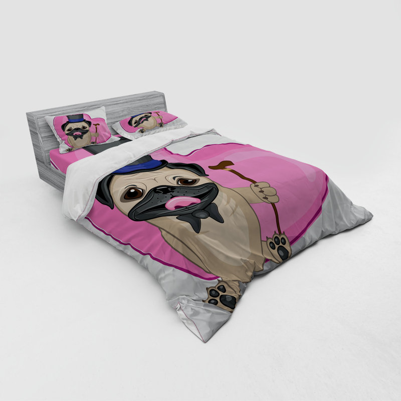 Pug Duvet Cover, Queen Duvet Cover + 3 Additional Pieces