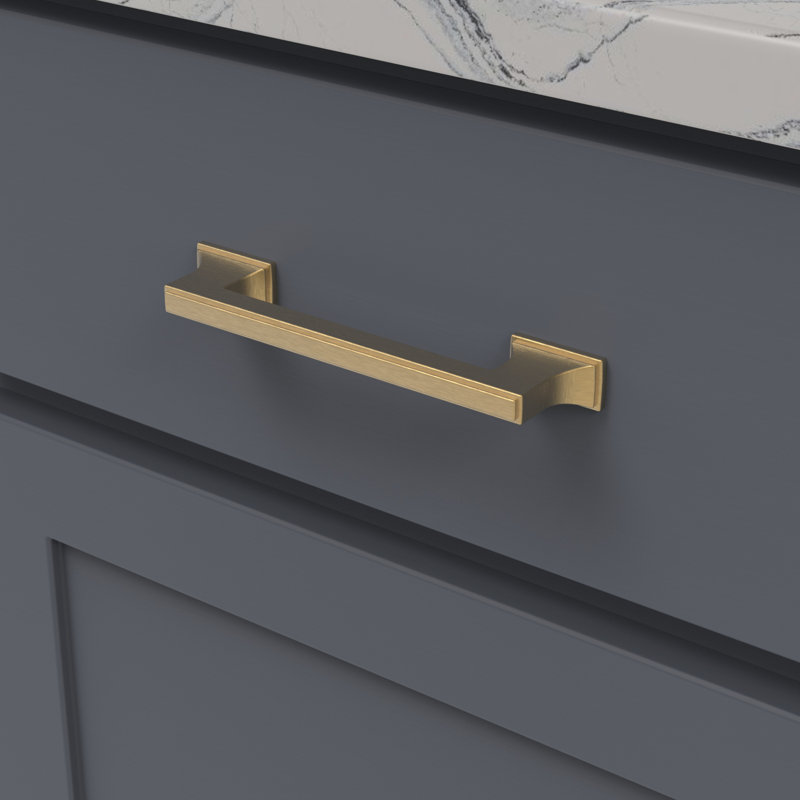 Poignée à poignée de la collection Brownstone - Poignée d'armoire centrale à centre 5-1 / 16 po - Laiton doré brossé - Quincaillerie transitionnelle pour tiroirs et armoires