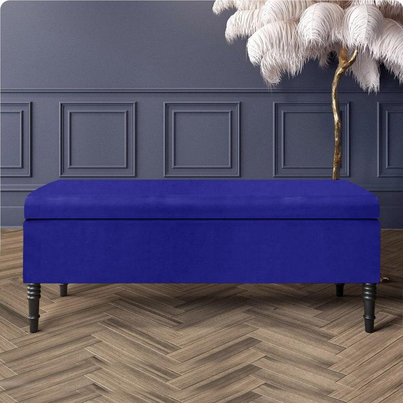 Paris Plain Ottoman Storage Bench - Plush Velvet Shoe Bench - Upholstered Footstool with Storage, 50cm H x 180cm W x 40cm D