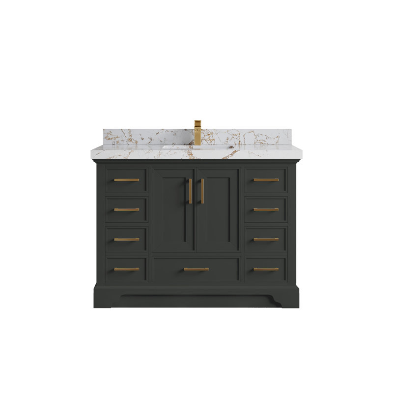 Charlotte 48'' Single Bathroom Vanity with Top, Viola Gold