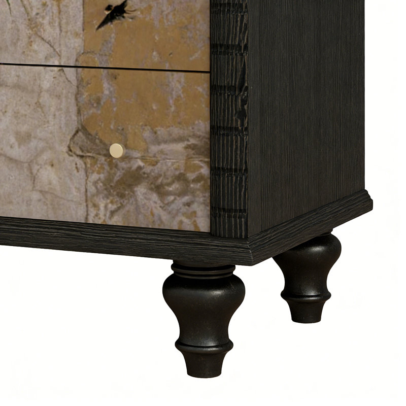 Commode d'entrée Mid-Century en bois massif, Black
