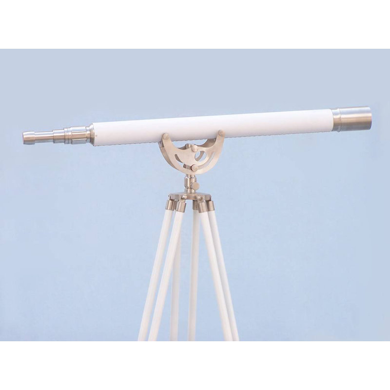 Delaware Entertainment Decorative Telescope, Brushed Nickel/Black Leather