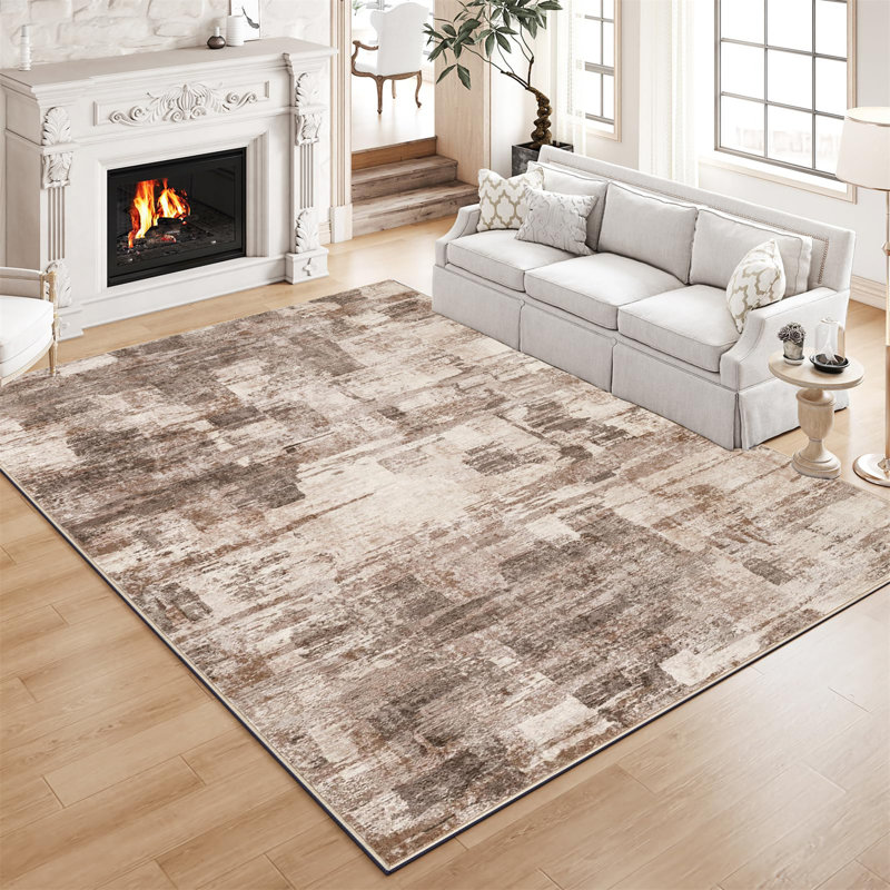 Tapis ultra-doux lavable à la machine Artisanab Abstract, Rectangle 5 pi x 7 pi