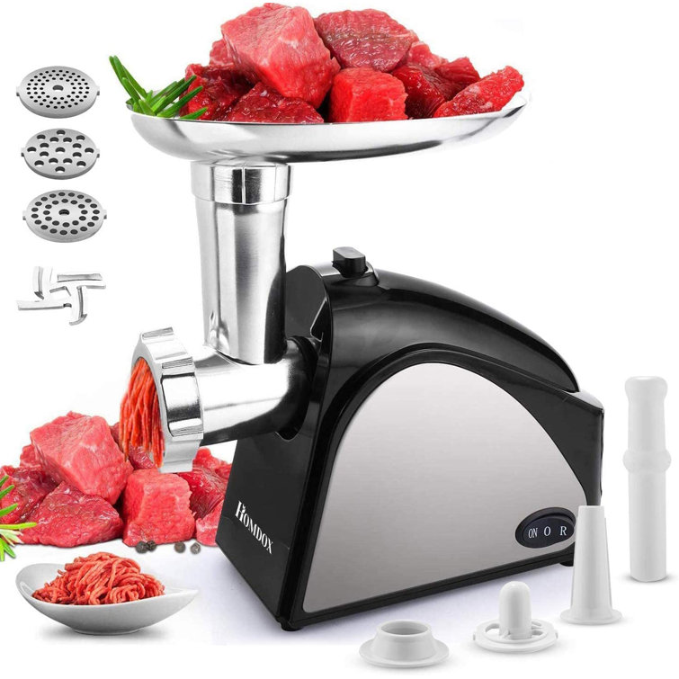 Himimi Electric Meat & Sausage Grinder 2000W with 3 Stainless Steel Grinding  Plates Sausage Stuffing Tubes & Reviews
