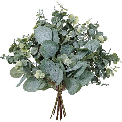 10PCS Mixed Artificial Eucalyptus Stems – Silver Dollar & Baby Eucalyptus Faux Greenery for Vase, Bouquet, Wreath & Farmhouse Decor