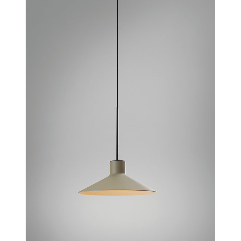 Platet 1 - Light Black Cone Pendant, Olive Gray