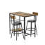 Ensemble de table de bar et de chaises pour 2, ensemble de table de salle à manger 3 pièces, 2 tabourets de bar, siège rembourré en polyuréthane avec dossier pour cuisine, appartement, petit espace (ensemble de salle à manger)