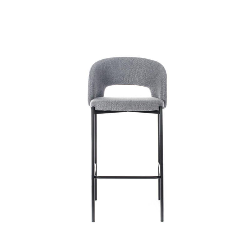 Dellroy Upholstered Bar Stool, Grey