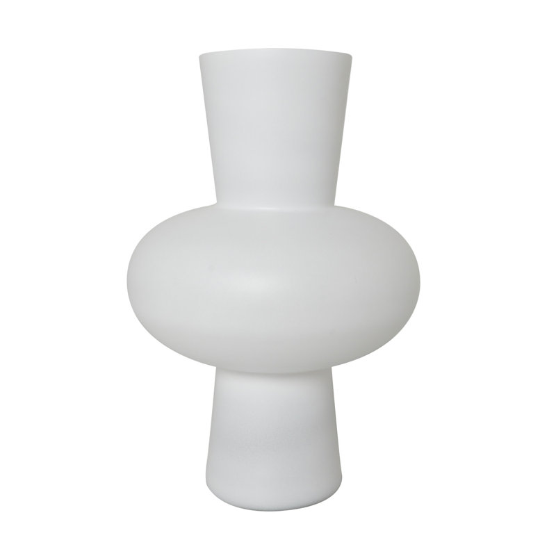 Mable Glass Table Vase, White