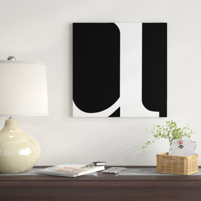 « the type », art textuel sur toile en noir et blanc, H 12 po x l 12 po x P 0,75 po, U
