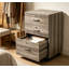 Classeur mobile à 3 tiroirs verrouillables, meuble de rangement de bureau à roulettes aspect bois pour bureau à domicile