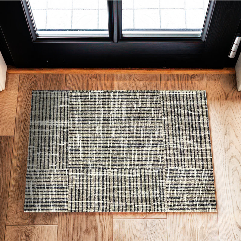 Tapis de sol lavable en toile taupe, Tanné, L 20 po x L 28 po