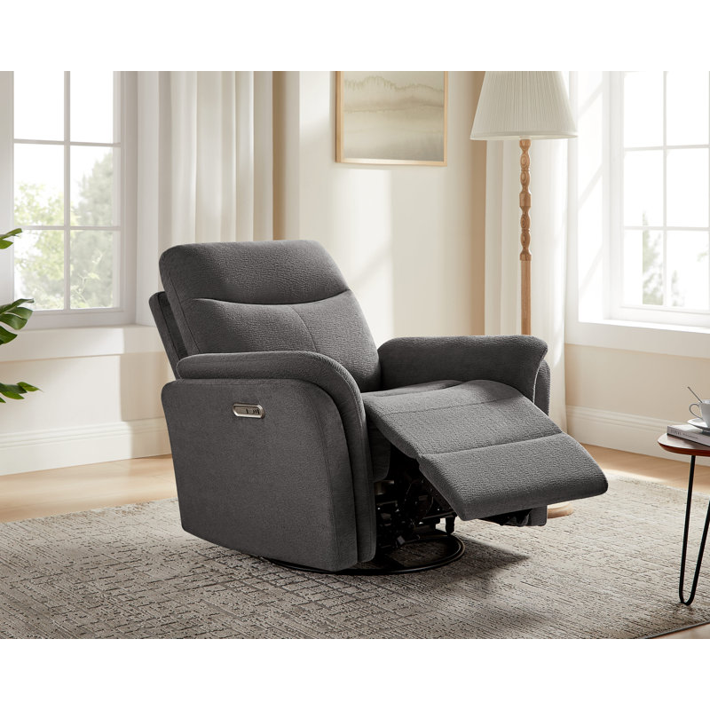 Fauteuil inclinable électrique pivotant pivotant 37 po 3 en 1, Gris foncé