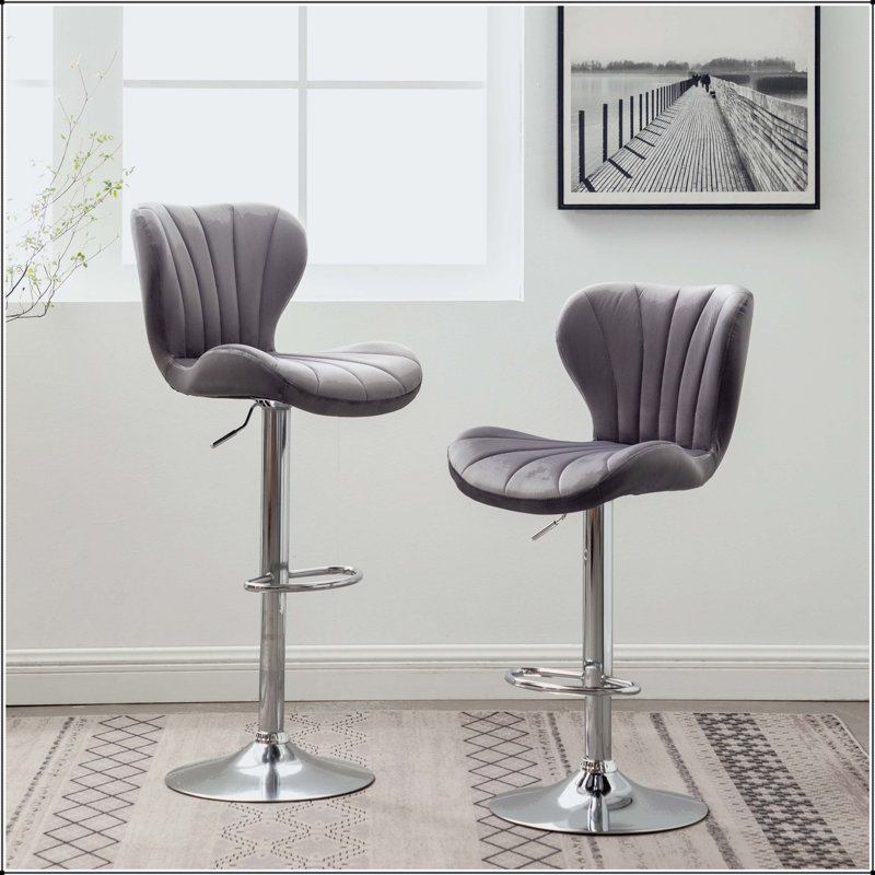 Ensemble de 2 tabourets pivotants réglables Ellston, Gris