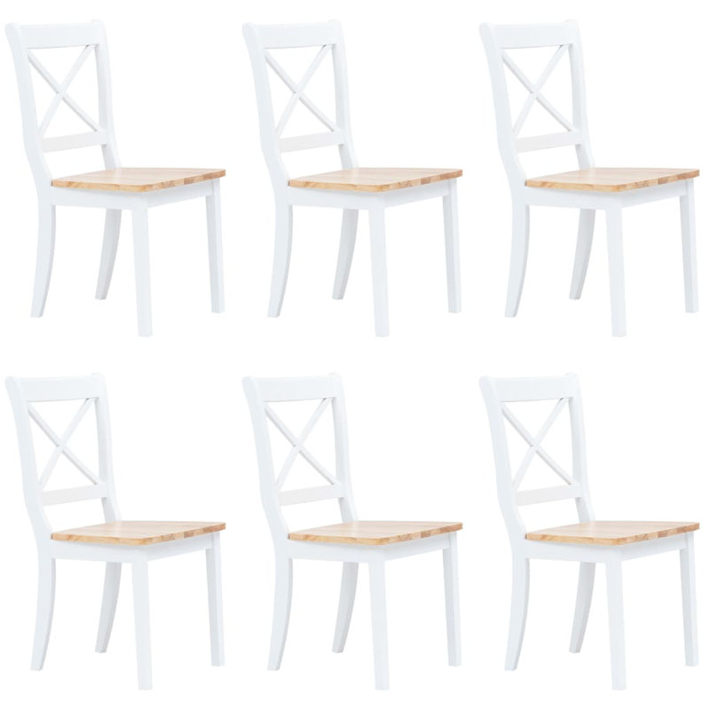 Gilbert 45cm H Side Chair, 6, White/Brown