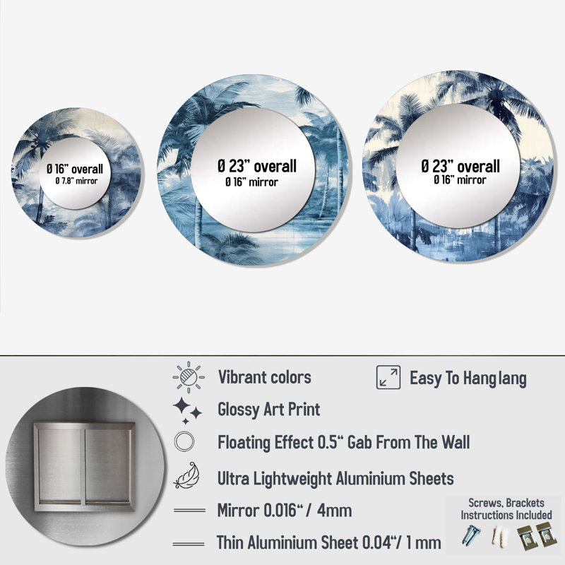 Deval Metal Round Mirror