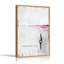 Art mural en forme de boussole noire avec ligne d'horizon rose sur toile blanche-133465699