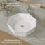 Lavabo de salle de bain tridimensionnel 19,69 po, vasque en céramique sans robinet, sans armoire, blanc