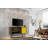Liberty 43" Mid-Century Modern 3-Shelf TV Stand for TVs up to 43" in Rustic Brown and Yellow-1799682137