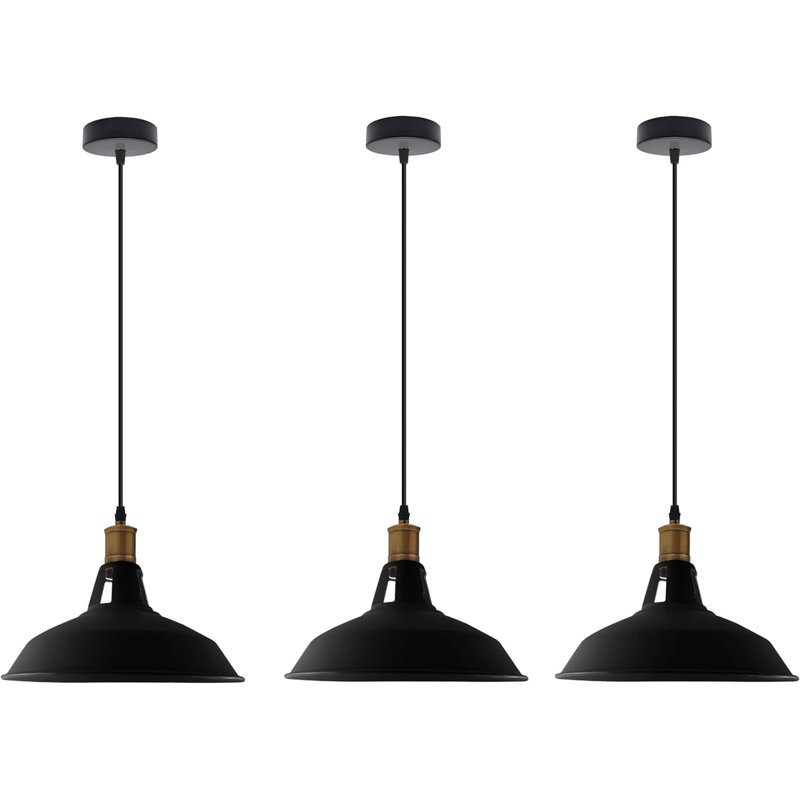 3 - Light Bowl Pendant, Black