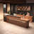 Rustic Industrial Style Front Desk in Natural Wood Colour