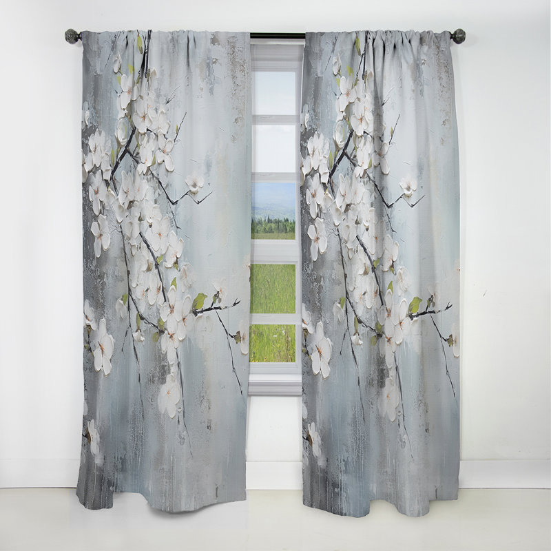 Pomme fleur Blony Harmony XIII - rideau occultant en velours - 1 panneau, L 52 po x L 120 po