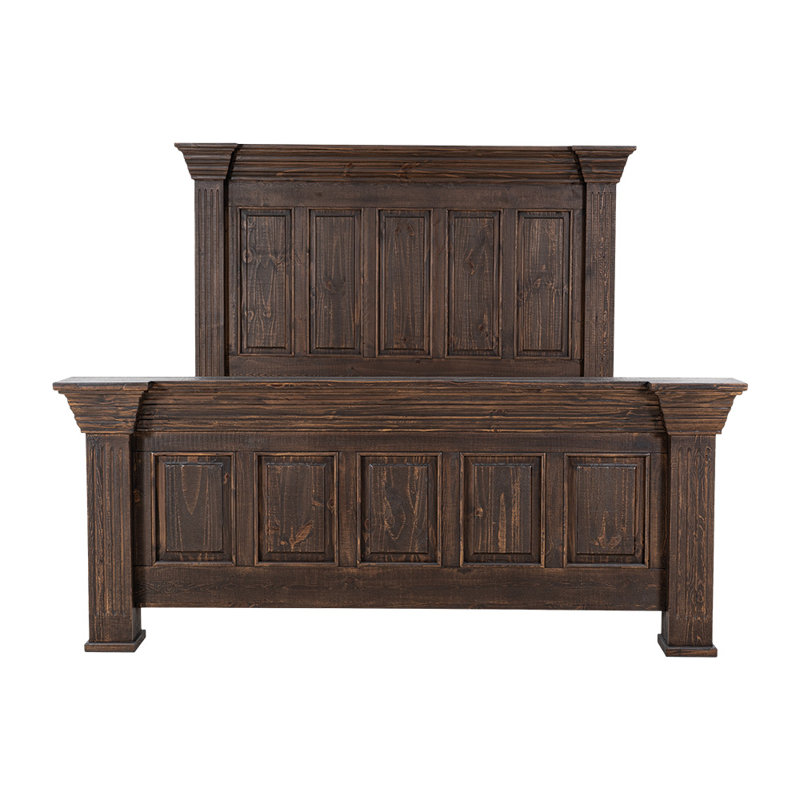 Solid Wood Standard Bed, Brown, King