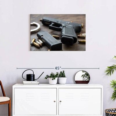 Police Handgun And Bullets