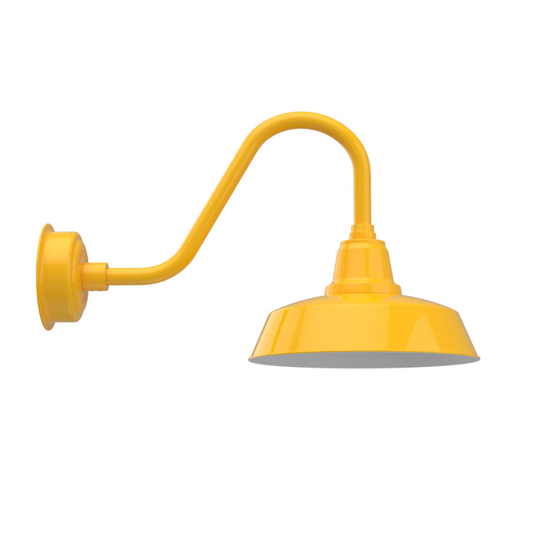 Luminaire de grange d’extérieur à del Vandervliet, Jaune, H 14,88 po x l 14 po x P 26 po