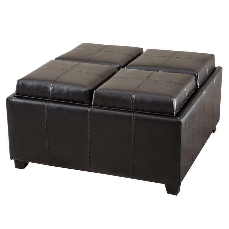 Repose-pieds contemporain avec rangement spacieux et compartiment caché