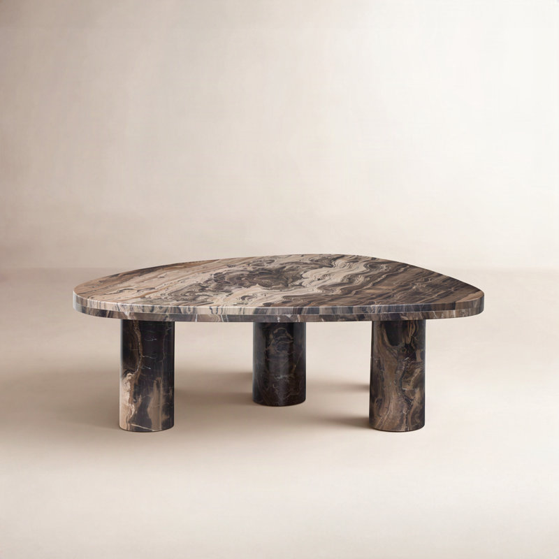 Zion Marble Coffee Table, 12.75" H x 25.5" L x 36" W