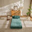 Evergreen 39.37" W x 39.37" D x 24.8" H Chenille Convertible Floor Sofa Bed-129391167