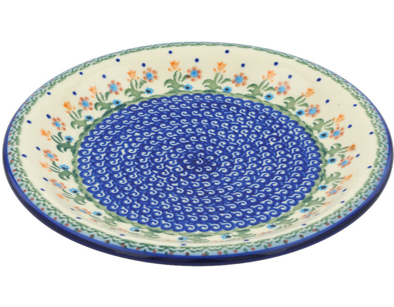 Assiette décorative en céramique Druann en bleu / vert, H 1,38 po x l 11,38 po x P 11,38 po