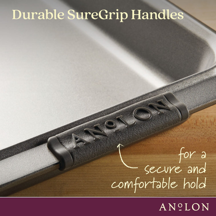 Anolon Advanced Nonstick Bakeware Rectangular Cake Pan with Silicone Grips