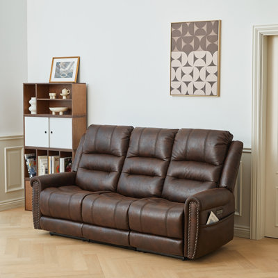 Nantes 81.5 " Faux Leather Sofa Power Reclining and Reclining