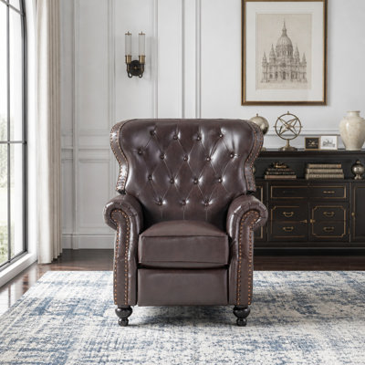 Classic Push-Back Recliner with Diamond Tufted Backrest