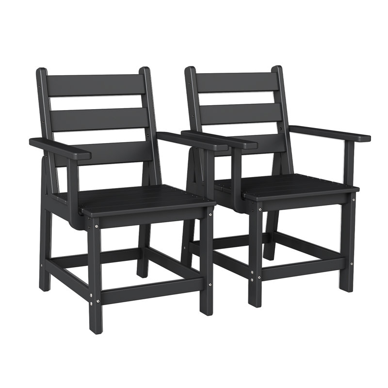 Ensemble de 2 chaises d'extérieur en PEHD, Noir