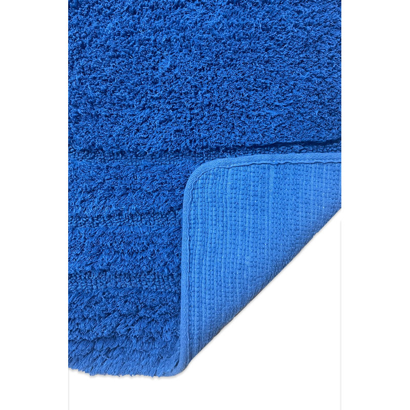 Luxueux tapis de bain bleu foncé de 31,5 po x 51,2 po | 100% coton, 1,9 lb par mètre carré, 1 600 gr / m² | Lavable à la machine, repassage à basse température recommandé | Doux, absorbant et élégant pour la décoration de salle de bain