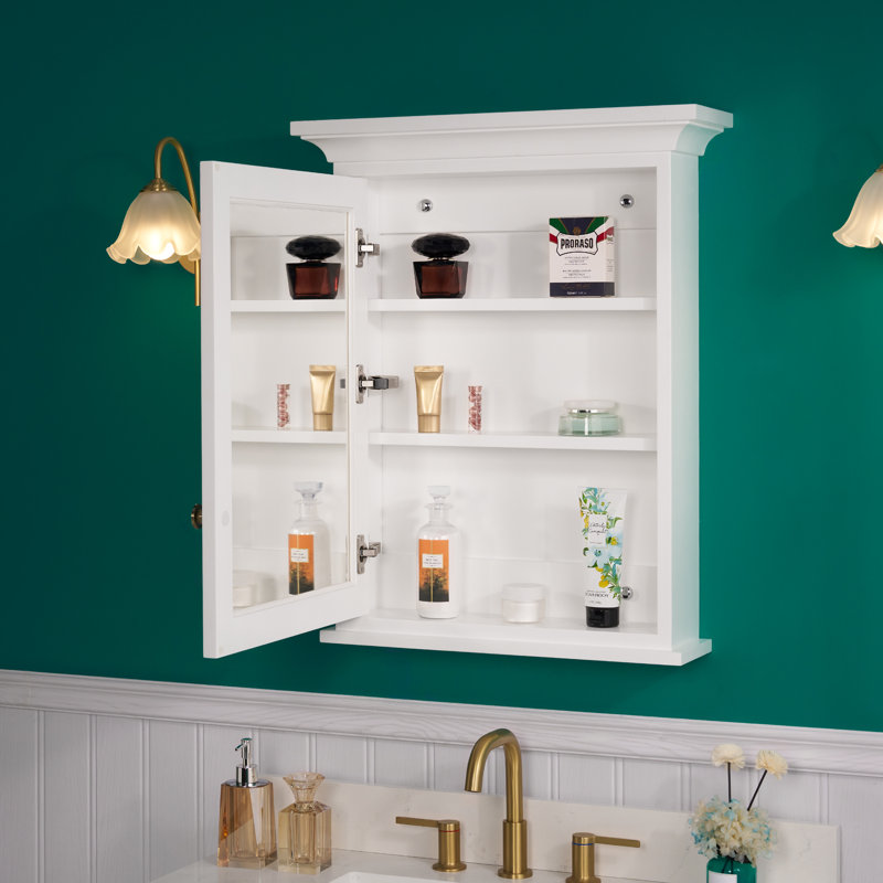 24"W X30"H Surface Mount Solid Wood Medicine Cabinet With Mirror