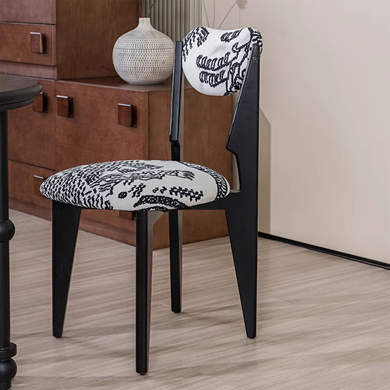 Black Solid back side Chair(Set of 2)