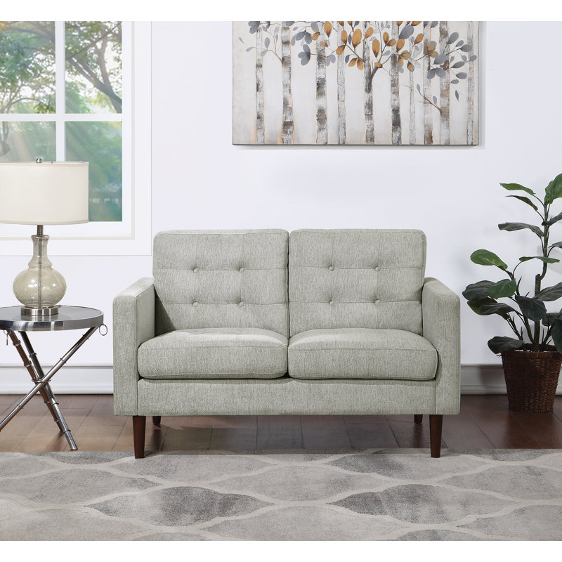 Jaimie-Leigh 52'' Upholstered Loveseat, Smoke Polyester